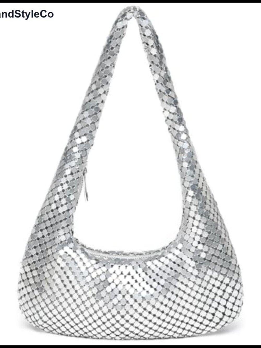 Metallic Evening Bag Cute Hobo Handbag Shiny Moon-shaped Shoulder Purse